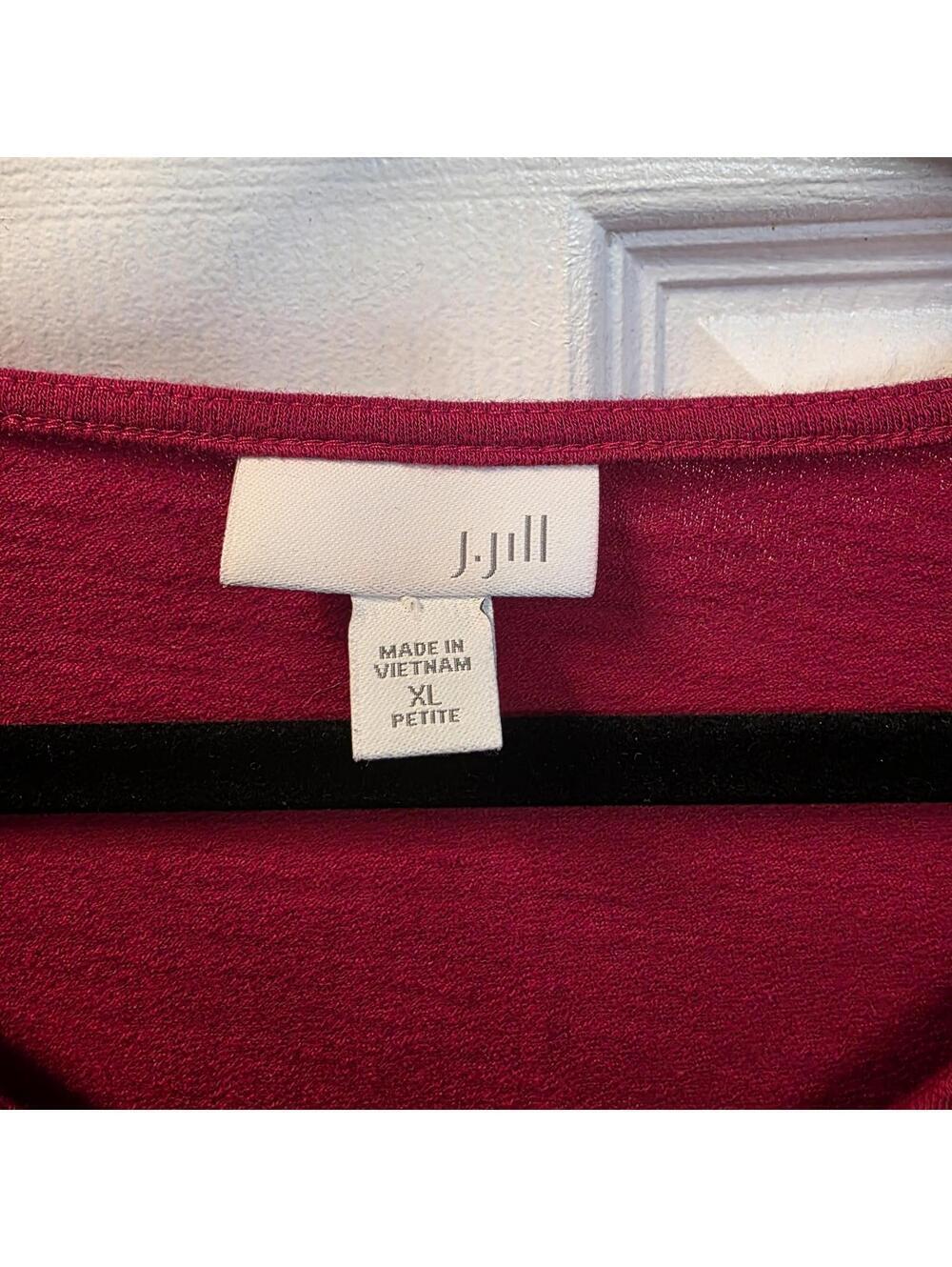 J.Jill Women's Red V-Neck Long Sleeve Sweater- XL Petite - Picture 2 of 9